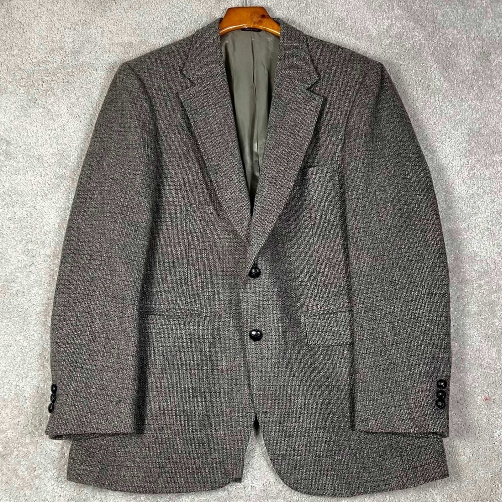 McGregor Sport Coat Mens XL Brown Tweed Two Button Blazer Made in USA